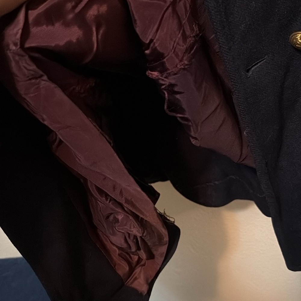 Vintage Mc Gregor Men’s navy wool blazer sz 18 gold buttons need repair 1970s - Picture 11 of 11